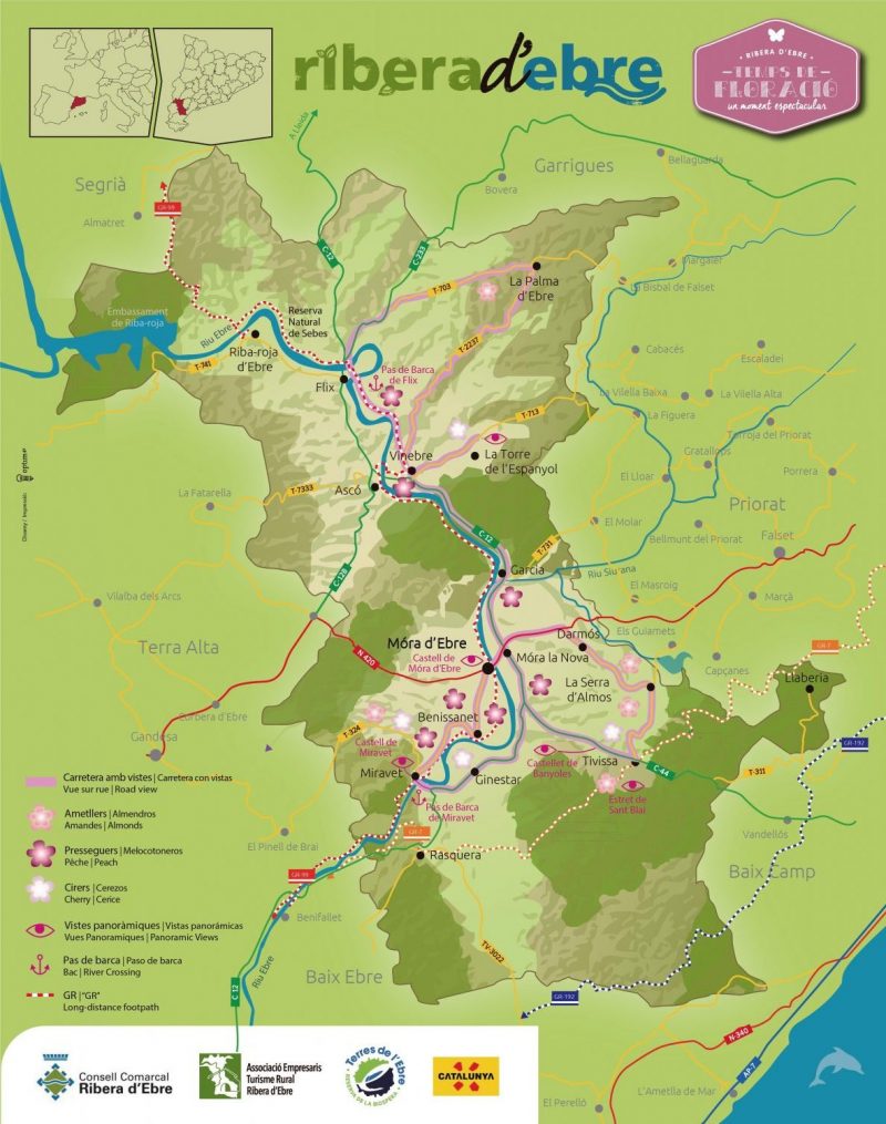 Mapa de les activitats de la Ribera d'Ebre a Ginestar